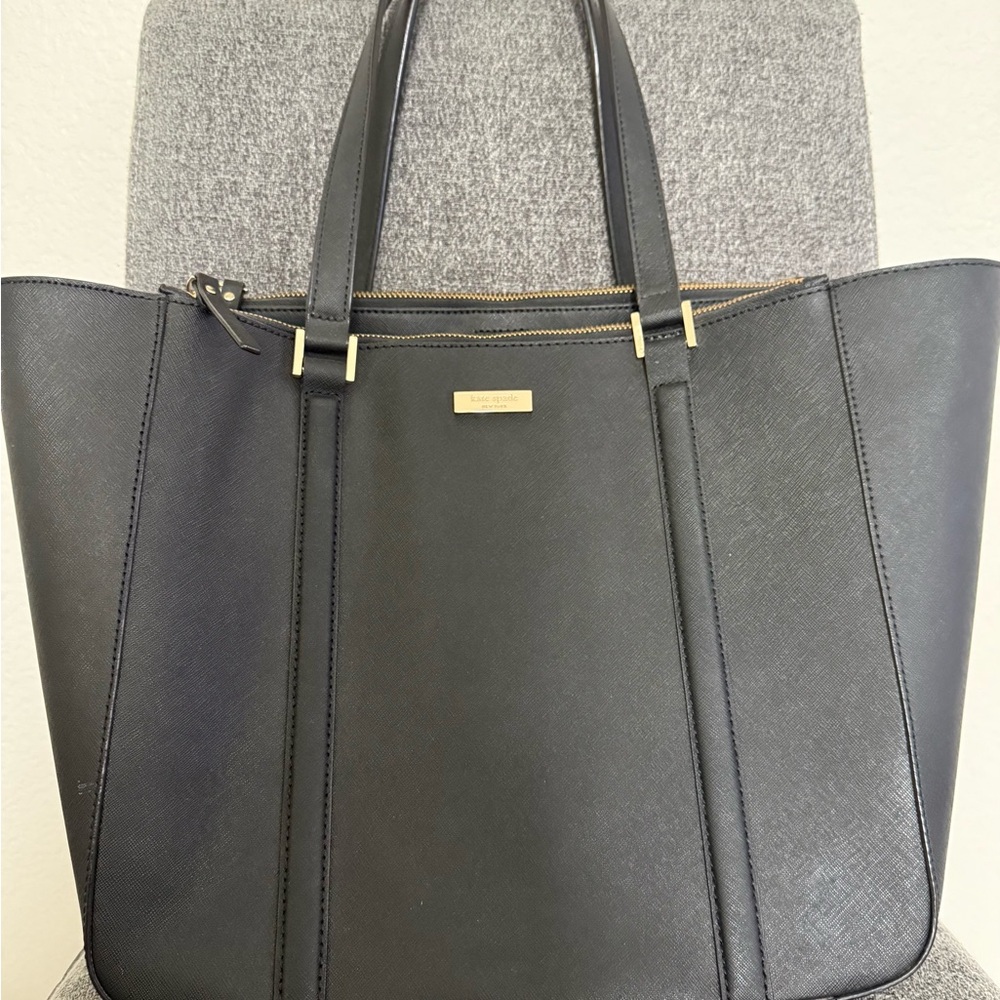 Tory Burch Black Tote with Gold Accents